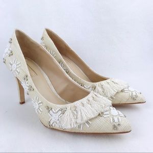 Antonio Melani Monicha Bead Embroidered Heels Sz 9